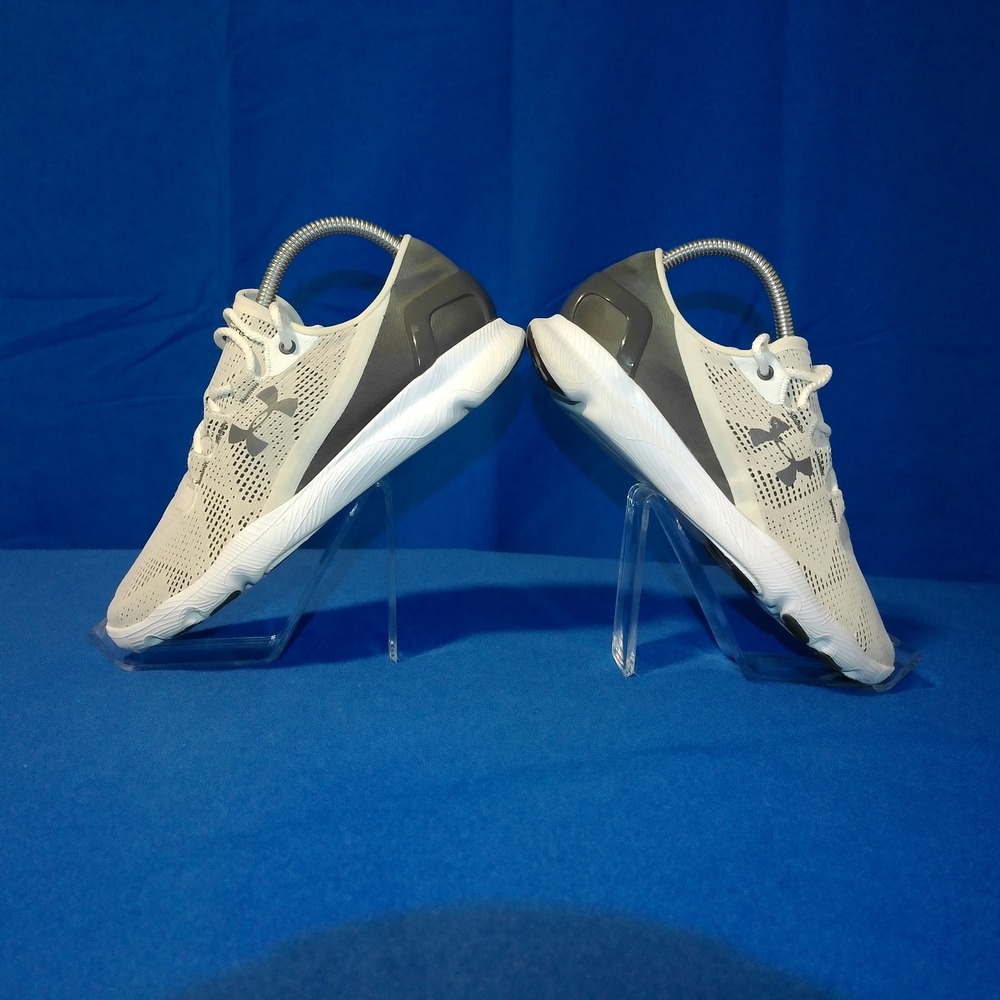 Under Armour Speedform Slingshot White Grey Running Shoes 1266239-102 Womens 7.5
